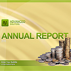 Green annual report PowerPoint template