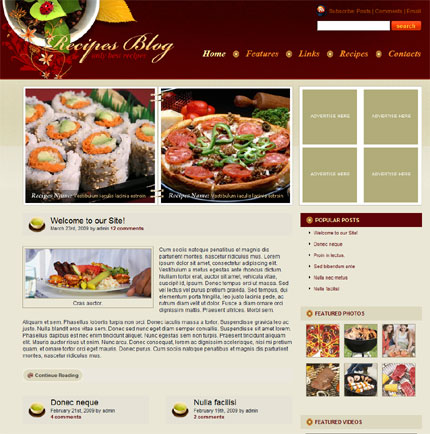 Recipes flash flipbook wordpress theme