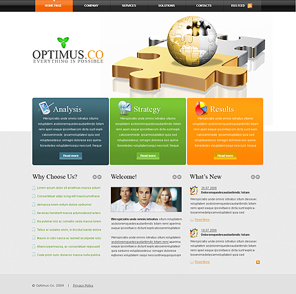 Optimus business CMS flash template