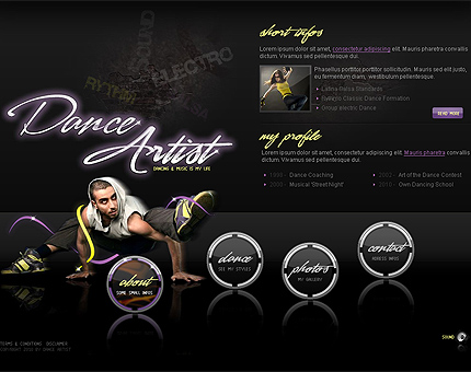 Dance artist flash gallery template