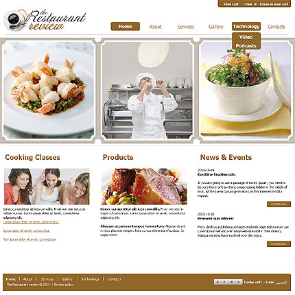 Restaurant reviewer Flash CMS template