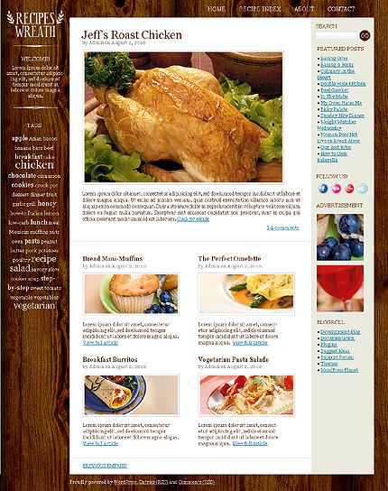 Recipes premium wordpress theme