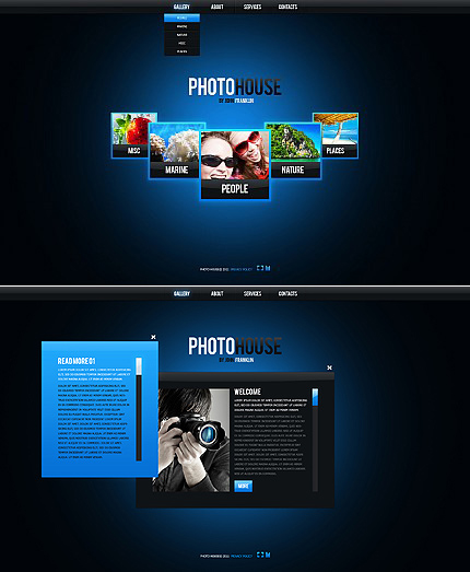 Photo house flash CMS template