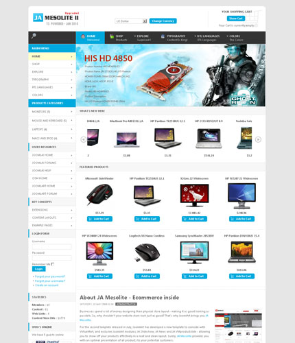 Mesolite Joomla template