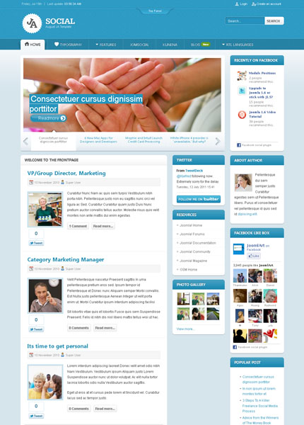 Social Joomla template