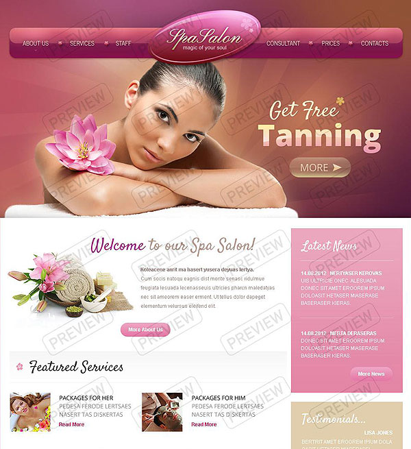 Spa Salon Website Template