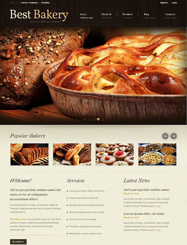 Best Bakery Joomla Template