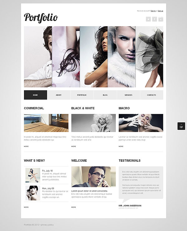 Photographer Portfolio Joomla Template