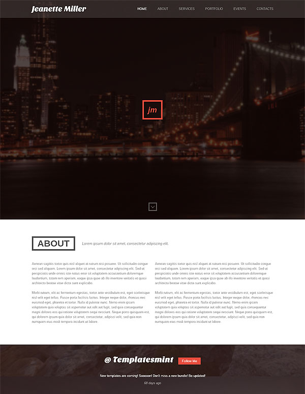 Responsive Parallax One Page Portfolio