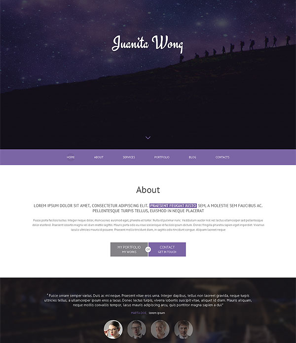 Clean Portfolio Onepage Parallax HTML5 Theme