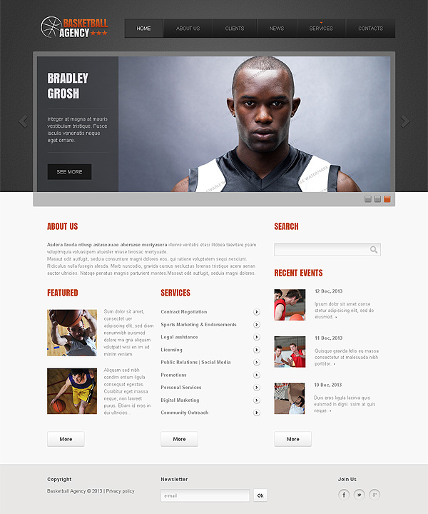 Bsketball Club Website Template