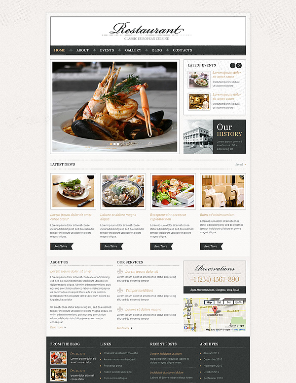 Restaurant Responsive Website Template