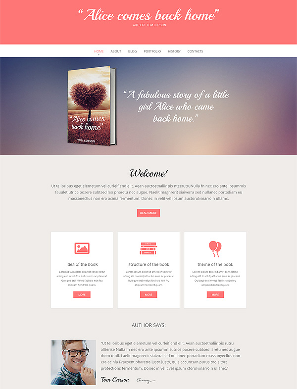 Writing Books Site Template