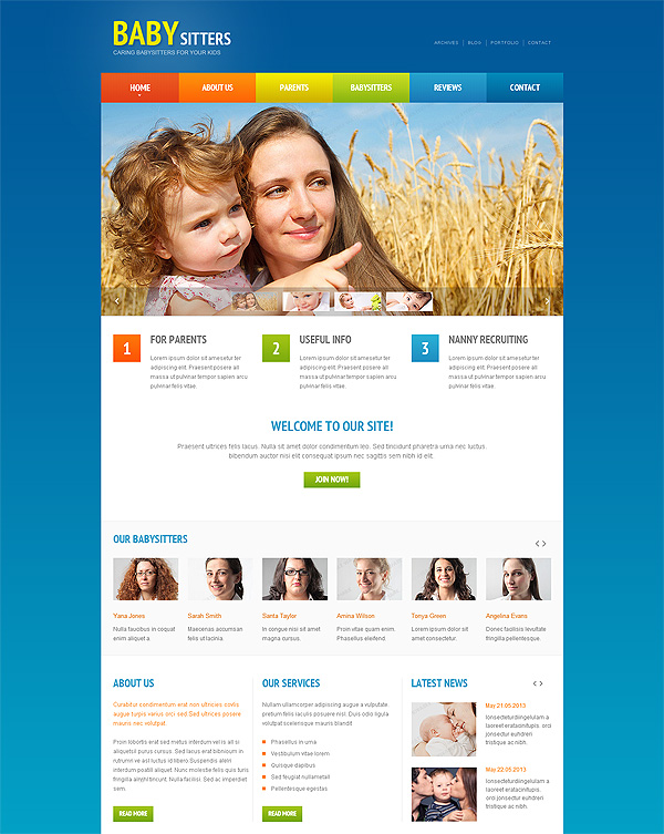 Babysitter Site Template