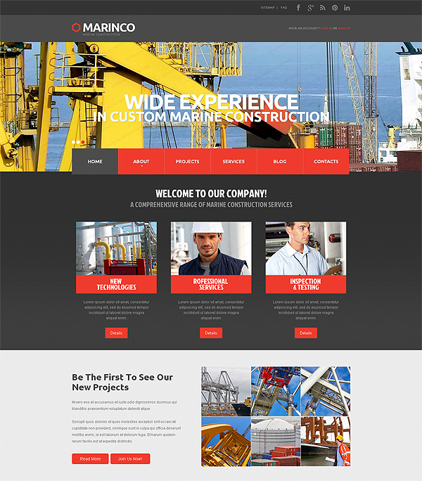 Marine Industries Site Template