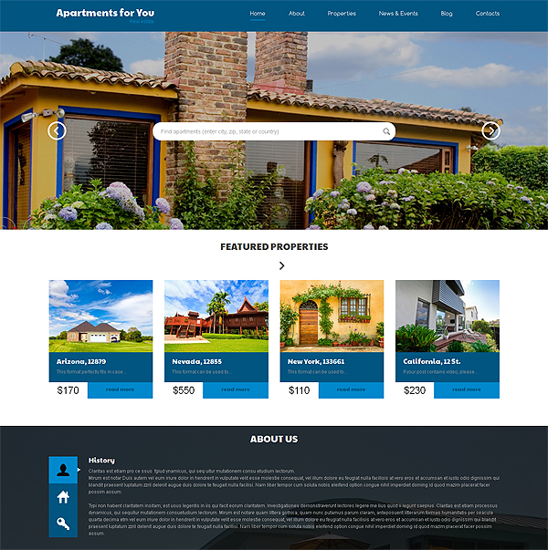 Apartments for Rent Wordpress Theme