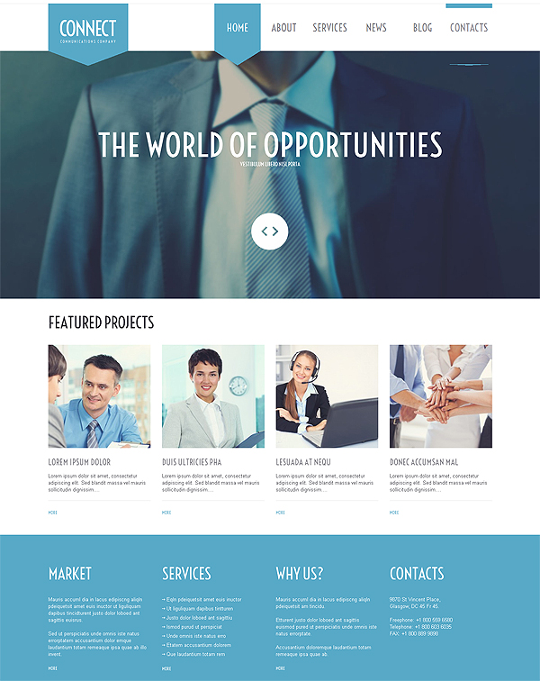 Contact Communications Wordpress Theme