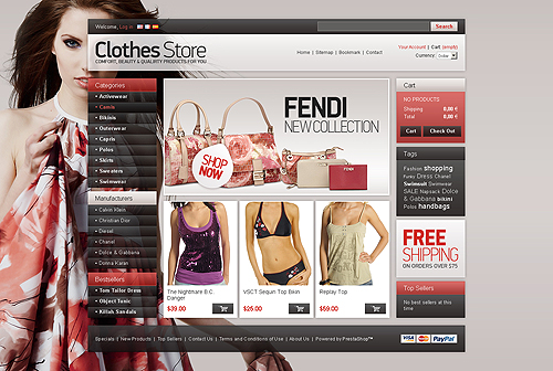 prestashop theme clothes